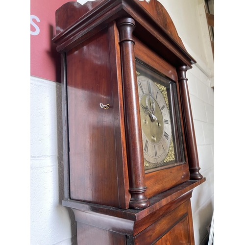 193 - A Fine Antique Mahogany Longcase clock by SAMUEL LEE of London with brass dial, striking calendar mo... 