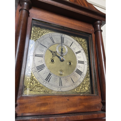 193 - A Fine Antique Mahogany Longcase clock by SAMUEL LEE of London with brass dial, striking calendar mo... 