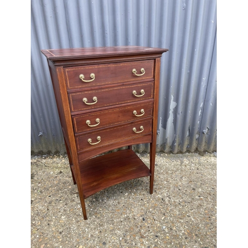 20 - An Edwardian inlaid chest of four drawers 54x40x 93