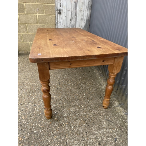 236 - A large farmhouse style pine dining table 184x92