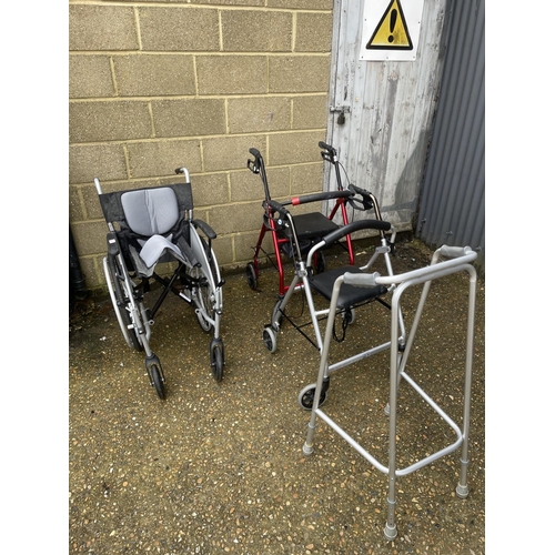 270 - Airrex wheelchair and three walking aids