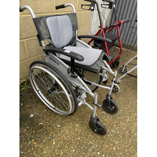 270 - Airrex wheelchair and three walking aids