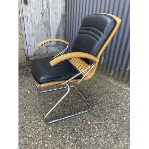 291 - Bent ply and chrome cantilever chair