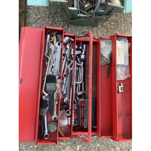 318 - Two metal tool boxes containing sockets together with tub of sockets and a socket set