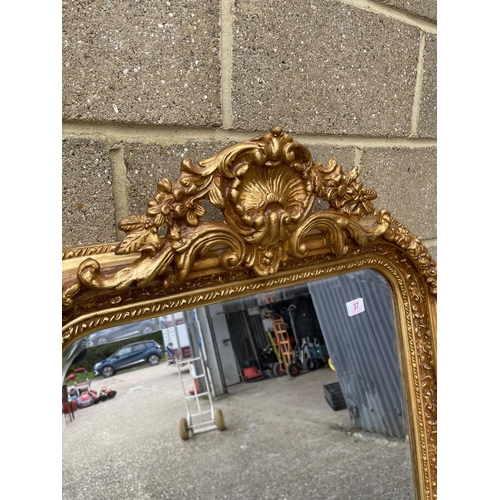 37 - A very large gold gilt framed mirror 84 x155