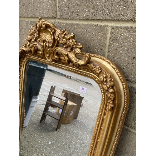 37 - A very large gold gilt framed mirror 84 x155