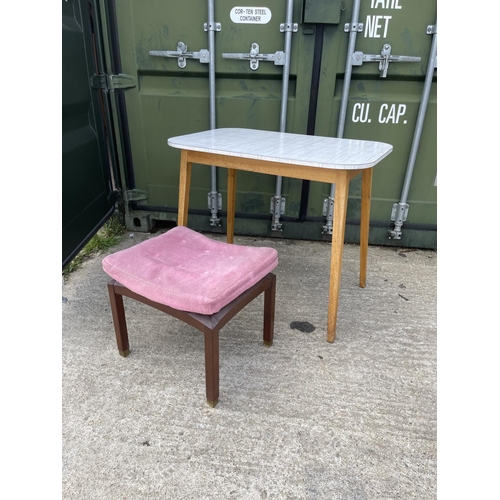 381 - Formica kitchen table and retro stool