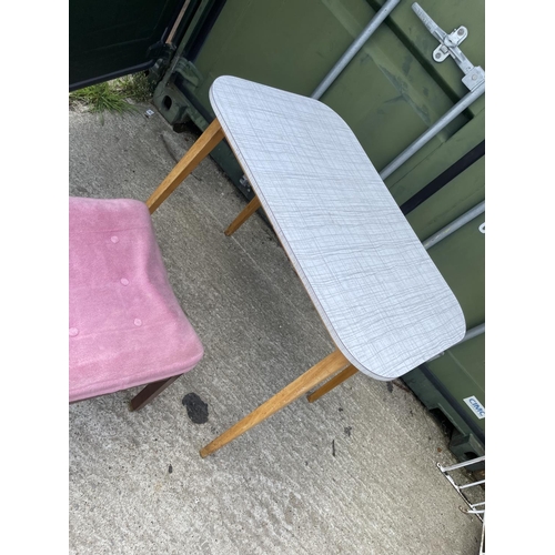 381 - Formica kitchen table and retro stool