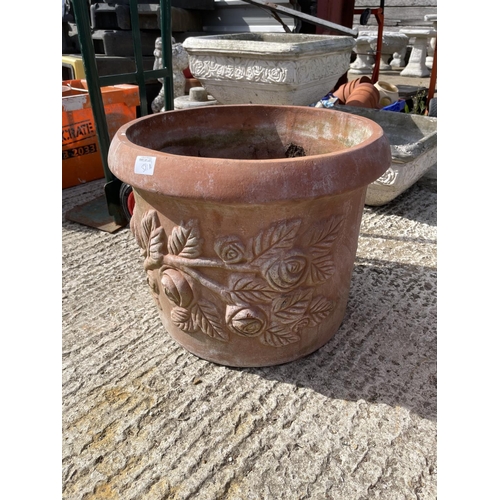 381n - Large ornate terracota pot