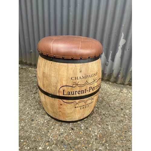 40 - A Laurent Perrier champagne theme barrel storage seat