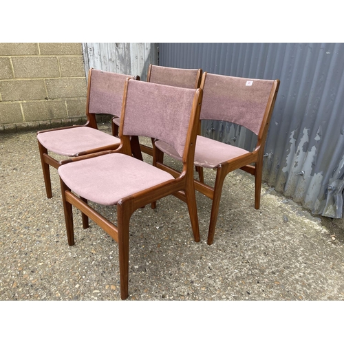 46 - A set of four mid century teak framed chairs