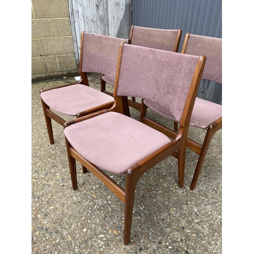 46 - A set of four mid century teak framed chairs