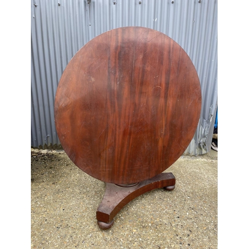 8 - A victorian mahogany circular tilt top loo table 122 diameter 77 high