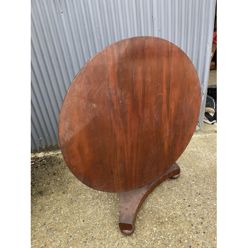 8 - A victorian mahogany circular tilt top loo table 122 diameter 77 high