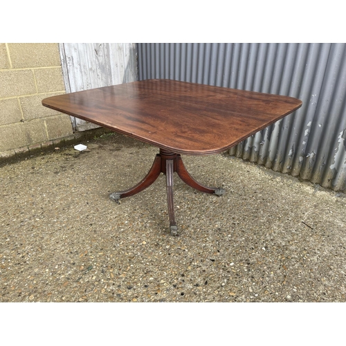 80 - A large Victorian mahogany tilt top breakfast table, one leg AF