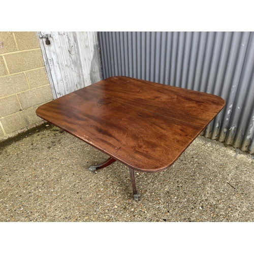 80 - A large Victorian mahogany tilt top breakfast table, one leg AF