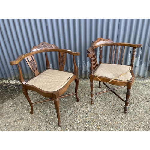 81 - Two Edwardian salon / corner chairs