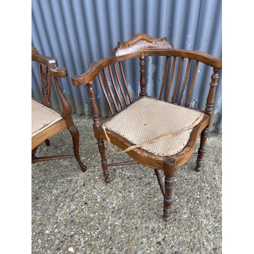 81 - Two Edwardian salon / corner chairs