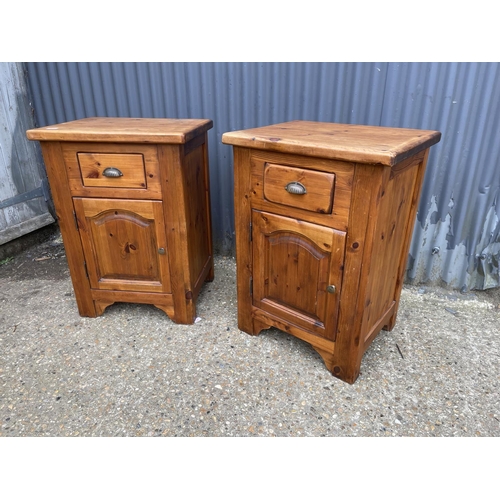 97 - A pair of solid pine single drawer bedsides