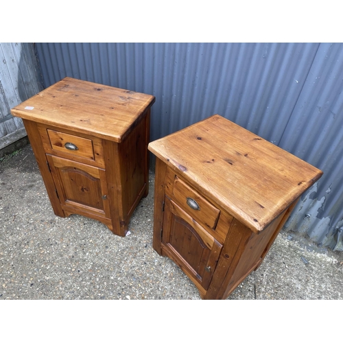 97 - A pair of solid pine single drawer bedsides