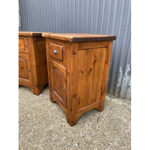 97 - A pair of solid pine single drawer bedsides