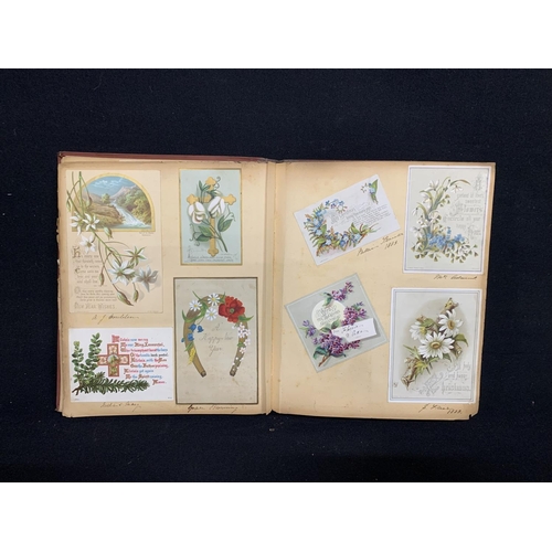 461 - Victorian Scrap Card Album dated 1879 - 1855  32 double sided pages