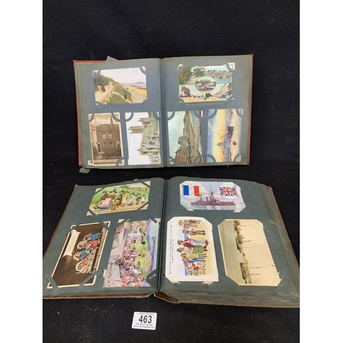 463 - Two early 20th Century family post card albums approx 380 Cards in total (Video available)