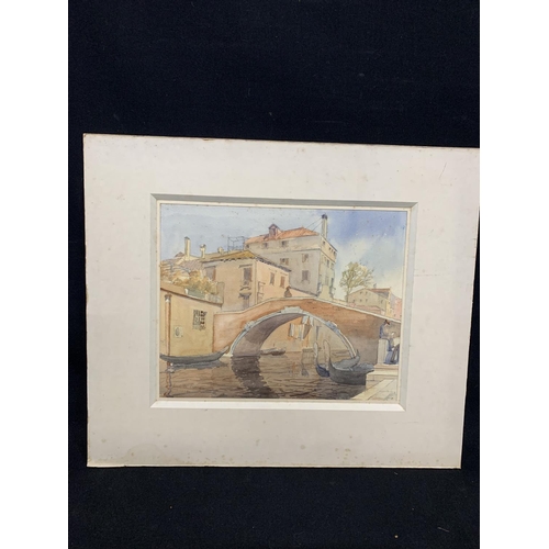 848 - Unframed Watercolour of Venice scene Signed Hugh M Ewing 1930, size of painting 35 x 27 cms