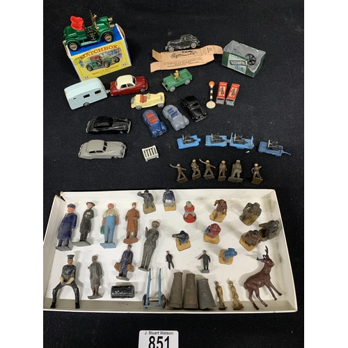 851 - Collection of Die cast vehicles and lead figures