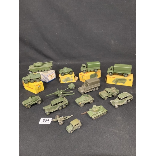 854 - Five boxed Dinky Military Vehicles and Eleven unboxed pieces