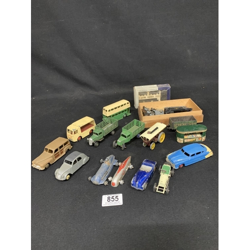 855 - Twelve Die cast models and miscellaneous railway parts