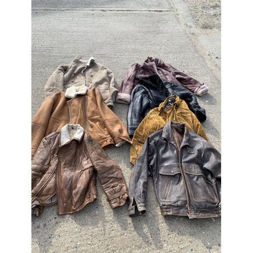 949 - Four sheepskin jackets and three others