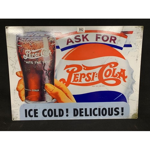 992 - Reproduction tin sign Pepsi Cola 50 x 70 cms