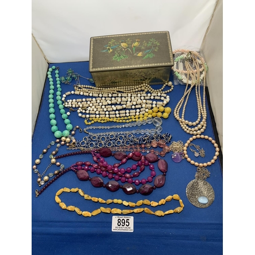 Costume necklaces including vintage pale amber necklace