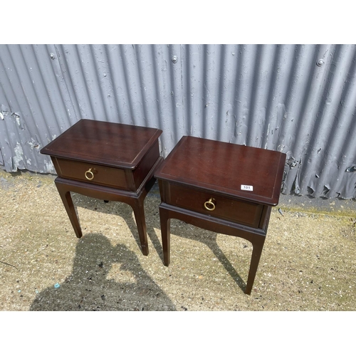 101 - A pair of stag single drawer bedsides