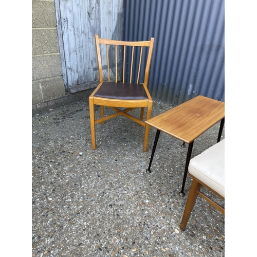 118 - Retro chair, stool, table and cube unit