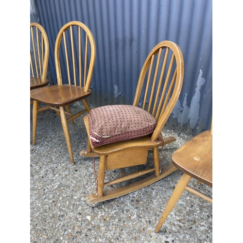 122 - Four ercol chairs inc one rocker