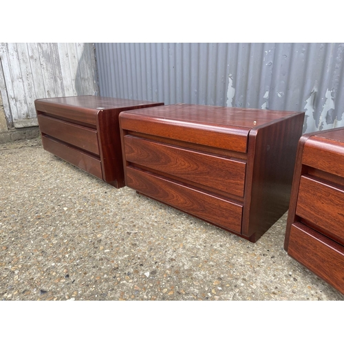 13 - A modern chest of three drawers trogether with pair of matching bedsides