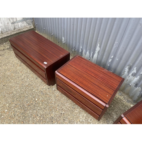 13 - A modern chest of three drawers trogether with pair of matching bedsides