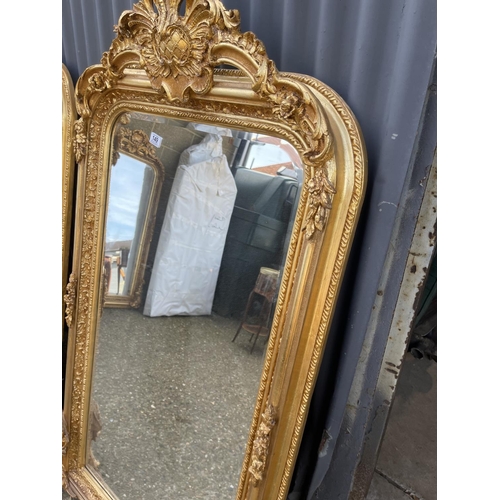 149 - A pair of very large ornate gold gilt wall mirrors 82x160