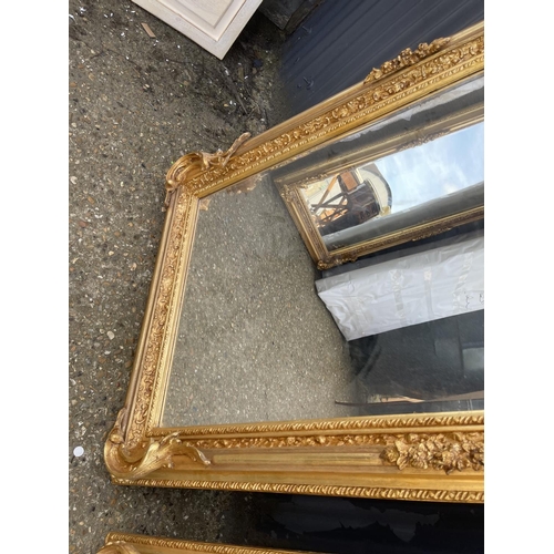 149 - A pair of very large ornate gold gilt wall mirrors 82x160