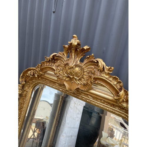 149 - A pair of very large ornate gold gilt wall mirrors 82x160