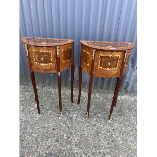 150 - A pair of Italian style inlaid bedside tables