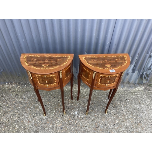 150 - A pair of Italian style inlaid bedside tables