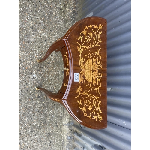 155 - An Italian style inlaid hall table with drawer