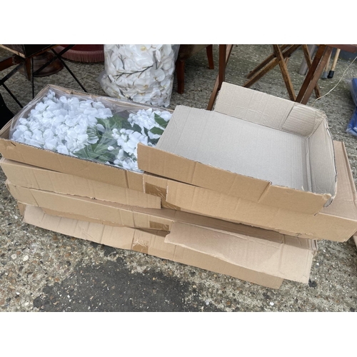 166 - Five boxes of white artificial wisteria spray