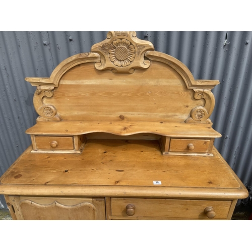 28 - A country pine chiffonier sideboard 124cm wide