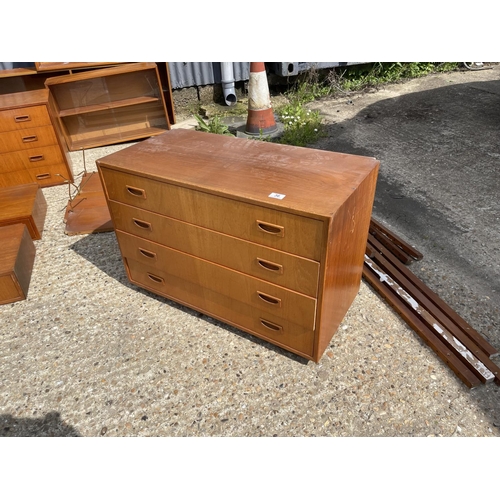 36 - A large danish teak wall furniture system, including two chests, two workstations, bureau, 3 cabinet... 