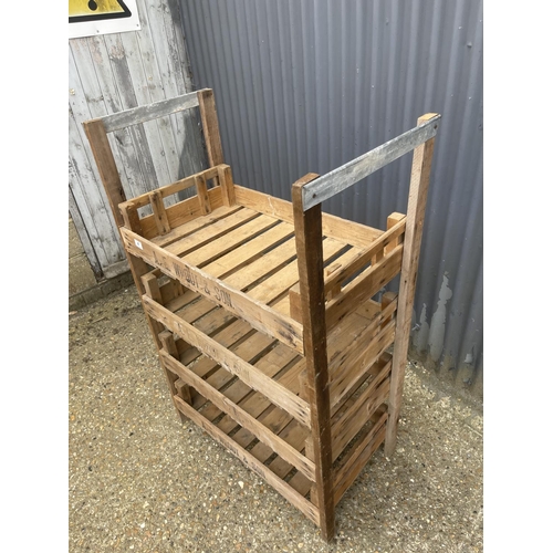 4 - A vintage wooden potato tray rack