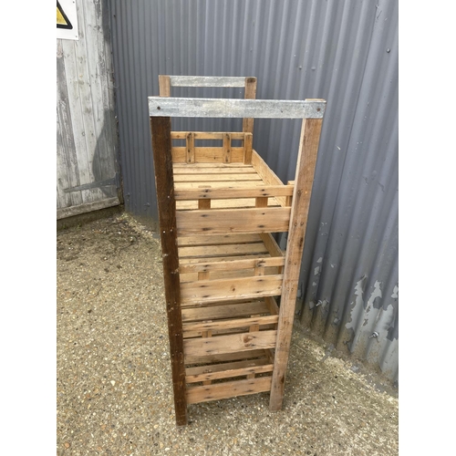 4 - A vintage wooden potato tray rack